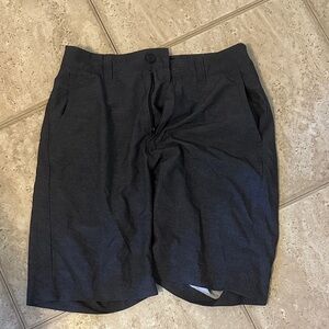 Classic Black Men's Flat Front Shorts